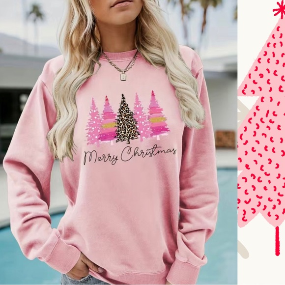 Sweaters - NWT Christmas tree pink pullover sweater